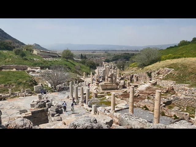 LIVE Walking cam in Ephesus with relaxing music.  Efes Ören Yeri Tam Tur ( Yamaç Evler Dahil )