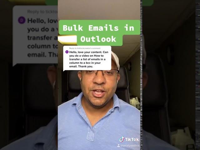 Sending bulk emails in Outlook from Excel