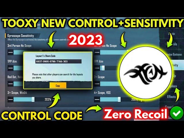 (2023) Tooxy New 2.4 Sensitivity Code And Tooxy Control Code |PUBGM/BGMI