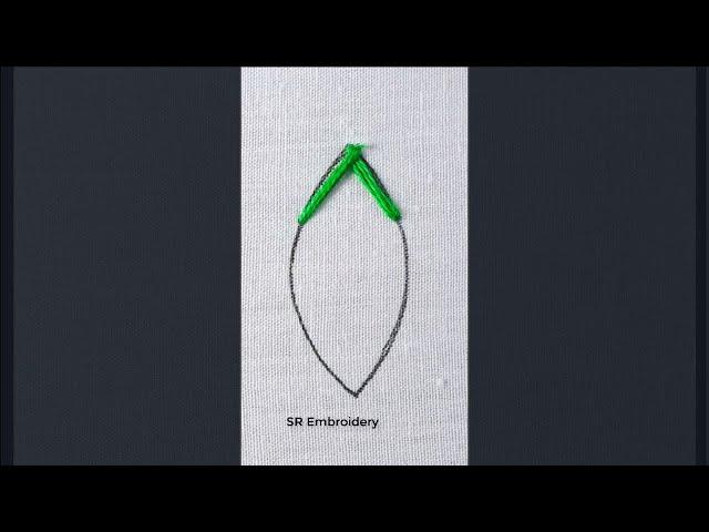 basic stitch tutorial !! unique leaf embroidery stitch for beginners #shorts