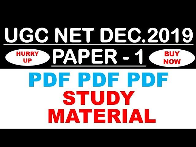 Study Material pdf ugc net paper 1