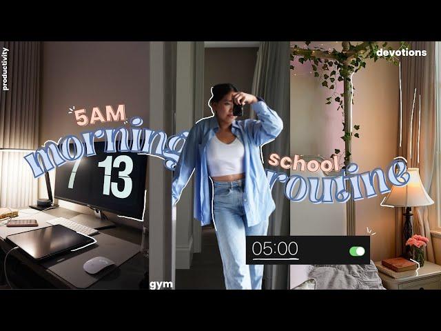 5AM Morning Routine | Gym, Devotions, Grad Event Prep