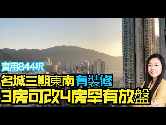 大圍鐵路藍籌屋苑▶️名城三期東南之選 3房1套連儲套 可拆儲套改4房 一橋之隔大型商場 沙中線