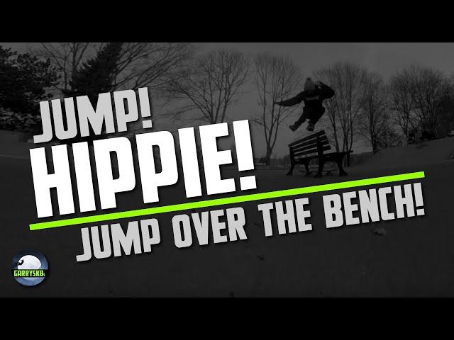 Hippie jumps over a park bench - Learning to skate at 38