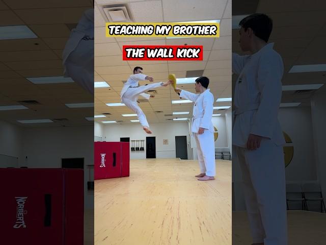 Teaching My Brother The Wall Kick | LG Martial Arts #shorts #martialarts