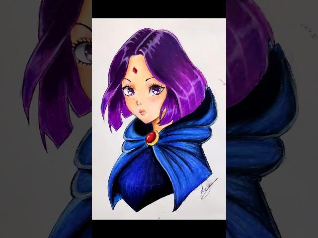 Raven -Teen titans #drawing #art #artist #artwork #ravan #teentitans #shorts #shortsvideo #draw