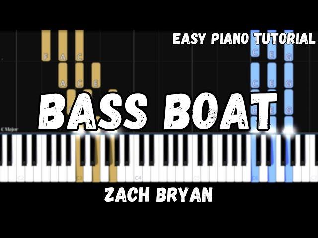 Zach Bryan - Bass Boat (Easy Piano Tutorial)