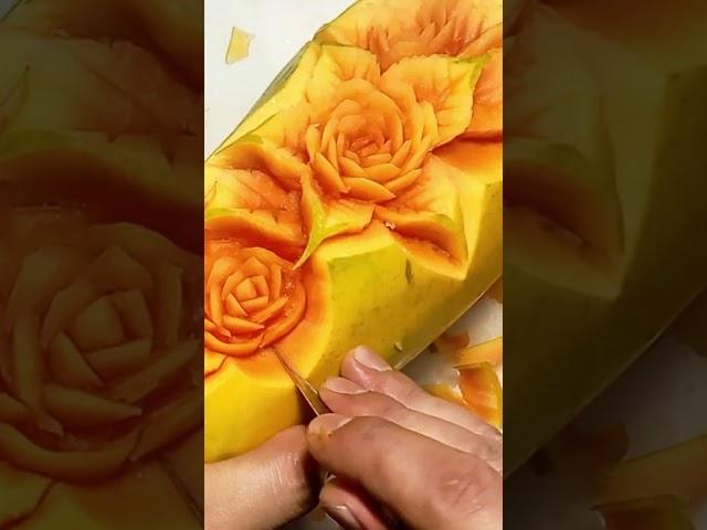 lets makeup papaya #shorts #fyp #viralvideo #fruitcarving