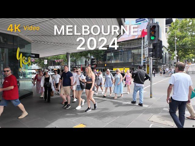 Melbourne City in Summer 2024 Australia 4K Video