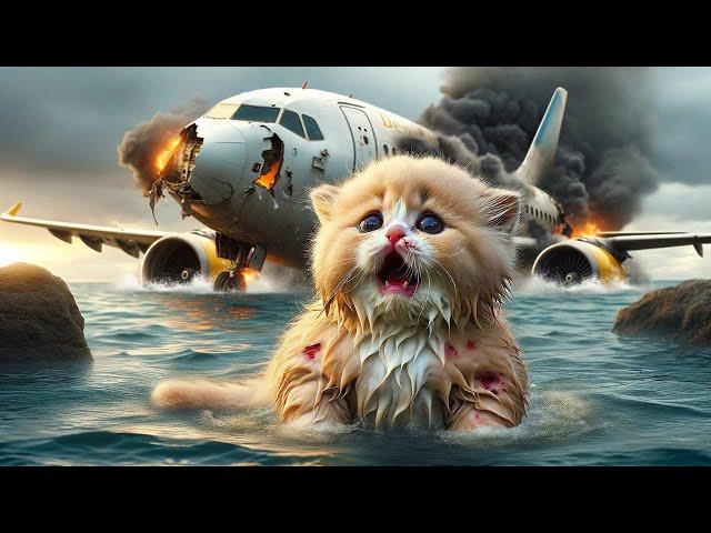 Plane crash -  What is Fate of Cat family! #cat #cutecat  #aicat