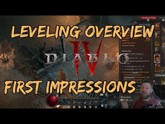 Diablo 4: leveling overview and first impressions