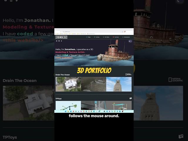 My 3D portfolio with Three.js  #ThreeJS #3DWebsite #WebDev #portfolio  #buildinpublic #uxdesign