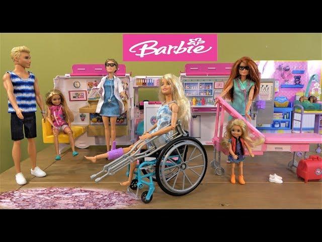 Barbie and Ken Story: How Barbie Broke Her Leg on Extreme Sports Court with Barbie Ambulance