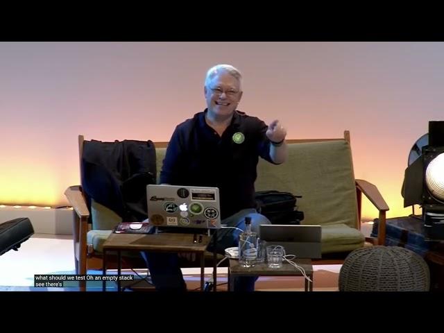 Robert Cecil Martin (uncle Bob) demonstrates test driven development by implementing a stack in Java