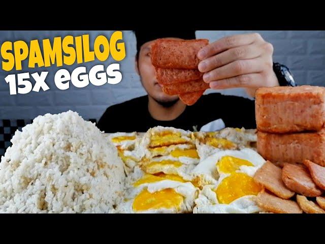 SPAMSILOG with 15x EGGS & MOUNTAIN OF SINANGAG | MUKBANG PHILIPPINES | KOREAN SPAM @KMARKET PH