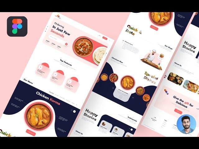 Food Website Design Figma | Food Landing Page Design | PART - 2 | Website App 2021| Figma Tutorial