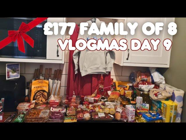 £177 FAMILY OF 8 GROCERY HAUL & MEAL PLAN | VLOGMAS DAY 9