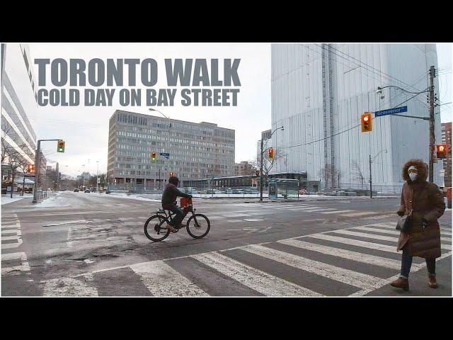 Freezing Toronto Walk on Bay with My Friend - POV