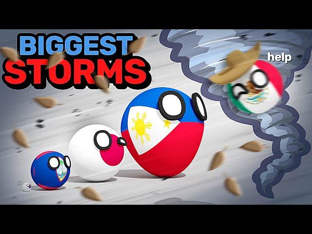 COUNTRIES SCALED BY STORMS | Countryballs Animation