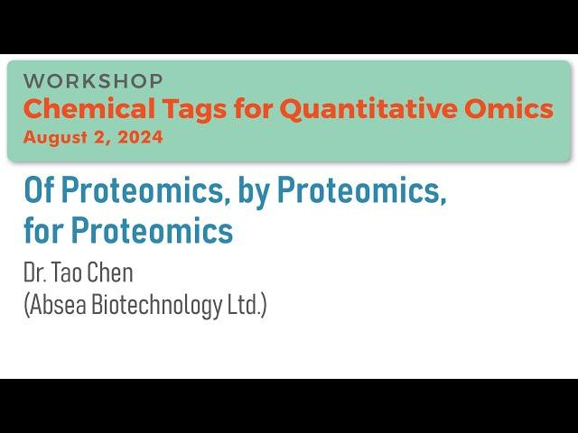 Of Proteomics, by Proteomics, for Proteomics