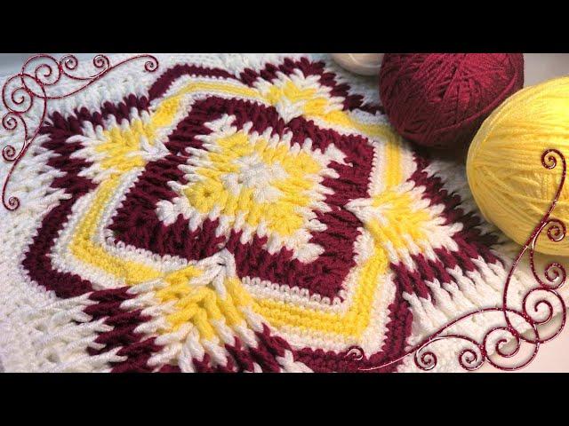 ROYAL BEAUTY! We knit an incredible MOTIF, A RUG, A RUG, A PILLOW, etc. Crocheting