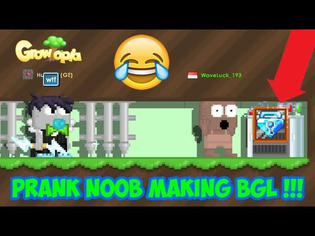 PRANK NOOB MAKING BLUE GEM LOCK !!! Growtopia Prank