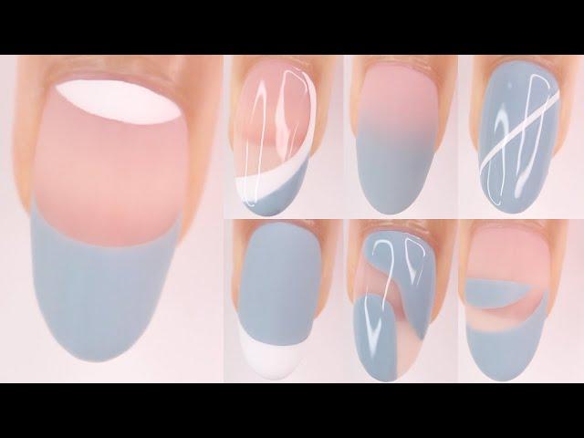 easy nail art ideas! dusty blue nail designs