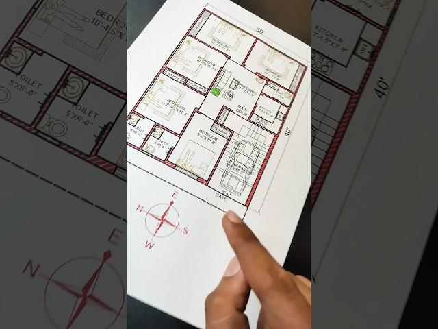 5BHK West Facing House Plan as per Vastu | #1200sqft #vastu #engineervishal #30x40
