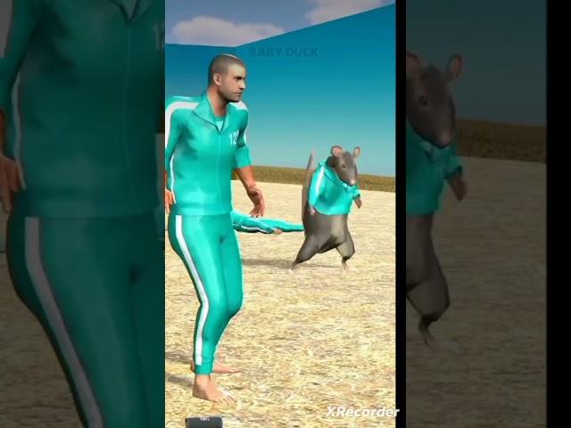 Rata bailando en el juego del calamar