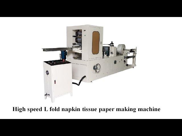 Máquina para fabricar servilletas de papel tisú plegado en L de alta velocidad