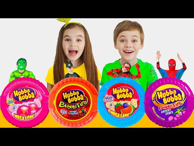 Bubble Gum Hubba Bubba challenge by Polina Fun