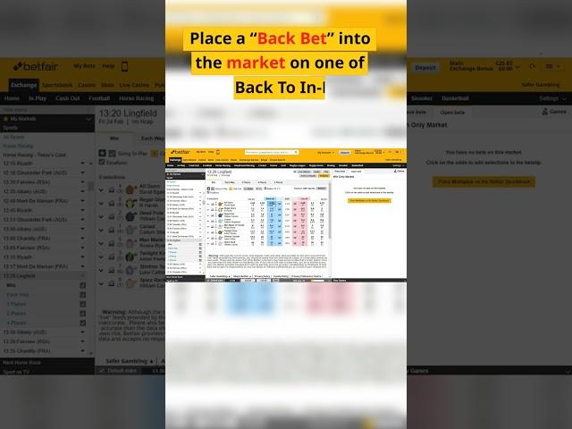 How To Place a Back To In Play Free Trade on Betfair #shorts