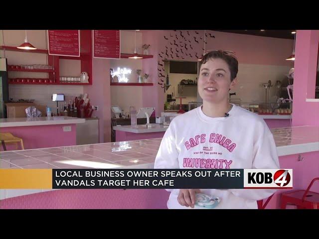 Local business owner speaks after vandals target her café