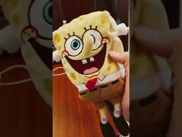 Having fun with my new SpongeBob plush