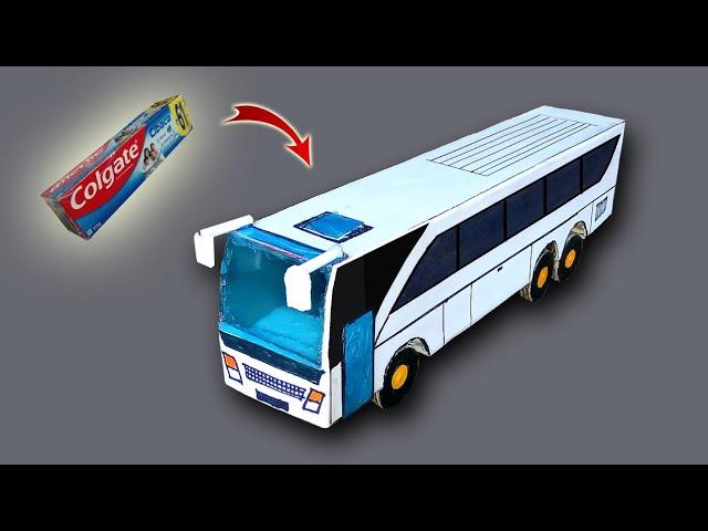 How To Make Bus From Colgate Box And Cardboard || DiY Miniature Bus