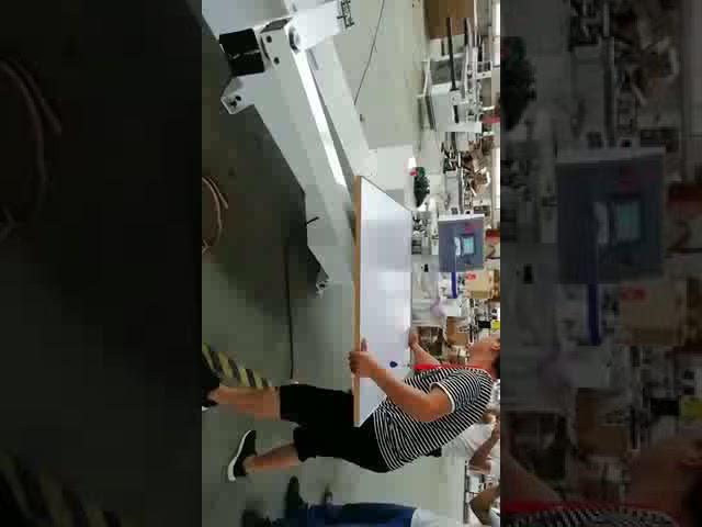 Edge banding machine with folding arm