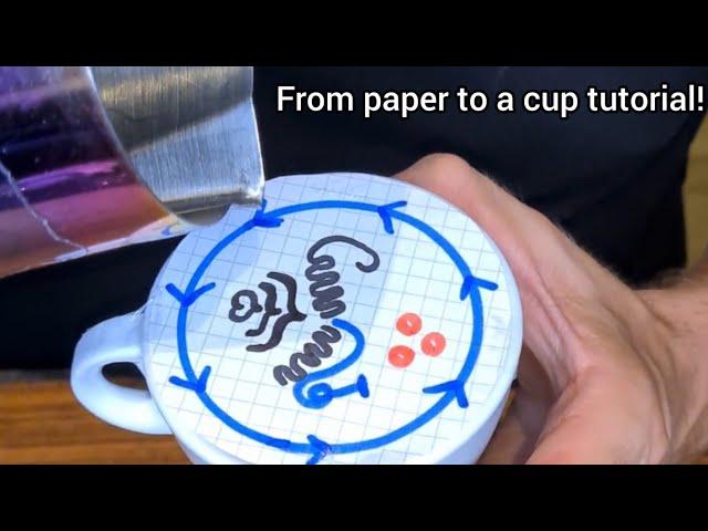 How to make latte art Seahorse! Tutorial to master the pattern!