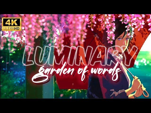 4k ultra HD | Anime | LUMINARY VIOLIN REMIX | Garden of Words | #anime #4k