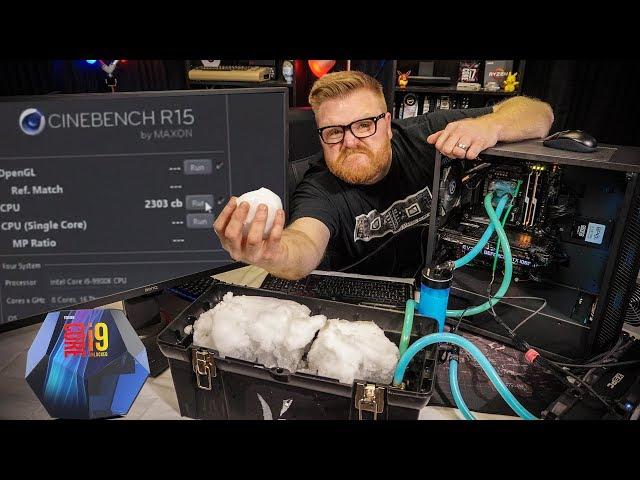 Overclocking the Intel 9900k to 5.3 Ghz WITH SNOW!