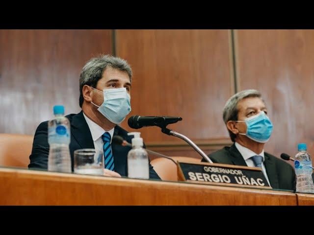El gobernador Uñac inaugura el periodo ordinario de sesiones con su mensaje anual