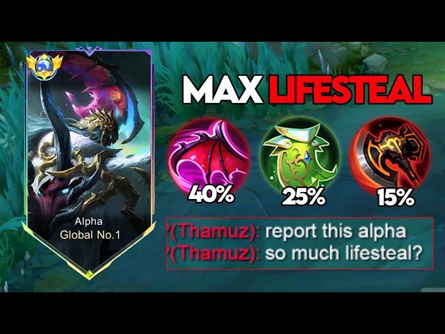 GLOBAL ALPHA ABUSE THIS NEW MAX LIFESTEAL EMBLEM AND BUILD IN RANKED GAME!! (must try)