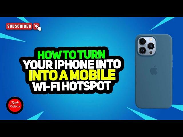 How to Turn Your iPhone into a Mobile Wi Fi Hotspot | Apple support | 100% work