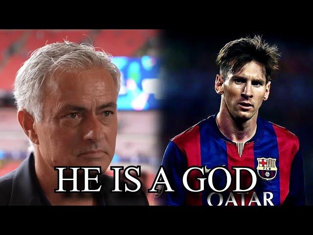 Mourinho glazing Messi for 5 minutes straight