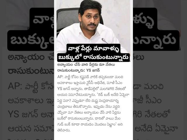 ys jagan on Nara lokesh red book