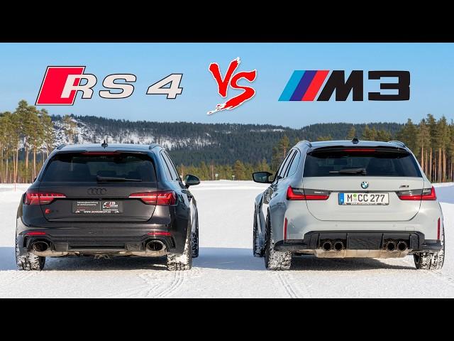 Audi RS4 Quattro VS BMW M3 X-Drive - The Ultimate Test on Snow and Ice! ️