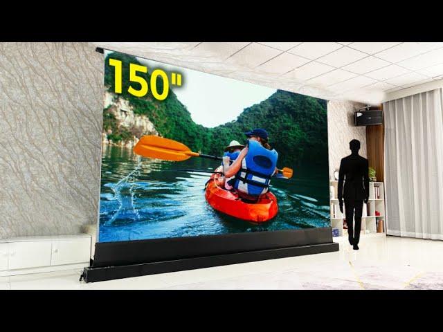 150 Inch Electric Floor Rising ALR Rollable Projector Screen From SCREENPRO