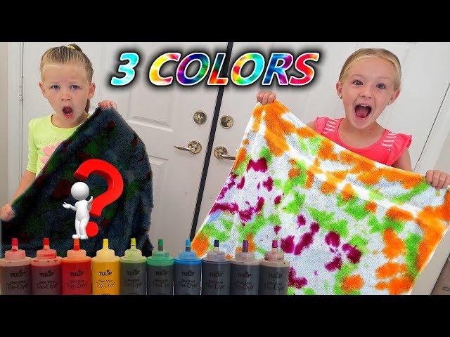 3 Colors Tie Dye Challenge with Huge Beach Towels!!!