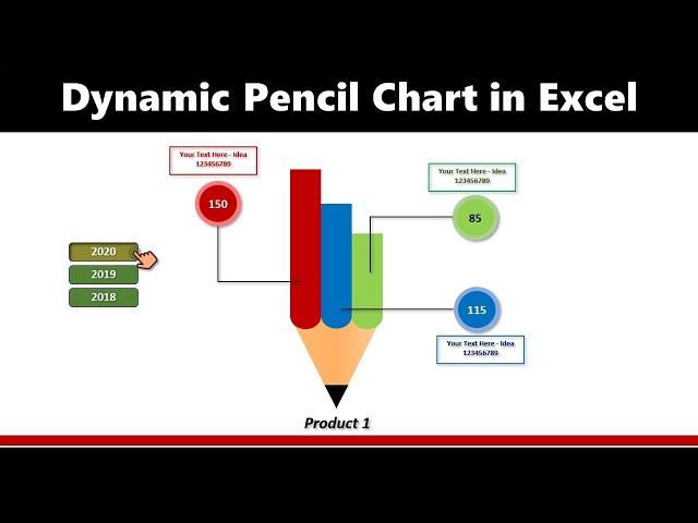 Dynamic Pencil Effect Column Chart in Excel