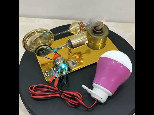 Gamma Free Piston Stirling Engine with LED Lights Physics Demos | Stirlingkit
