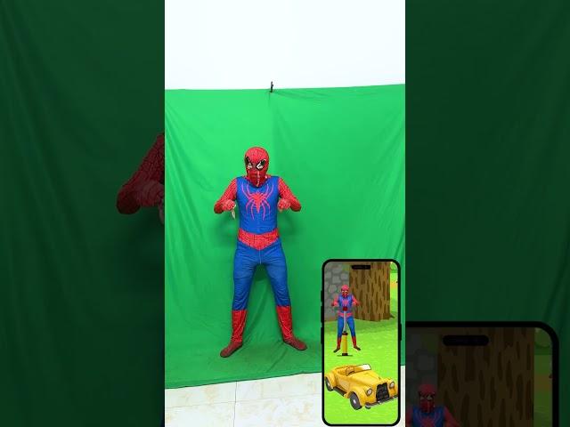 Spider-man - Dei um UP na bicicleta - green screen #spiderman #shorts